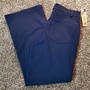 Duluth Trading Co High Waist Wide Leg Ponte Pants Womens Size 8 Dark Blue
